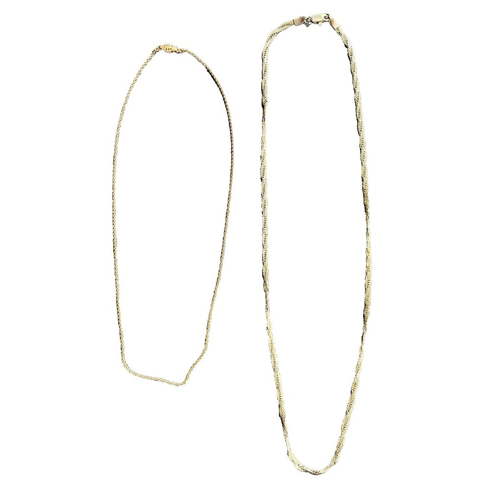 Vintage Gold Filled Lot of Two Necklaces, Larger 14KGF and 1/20 10KGF